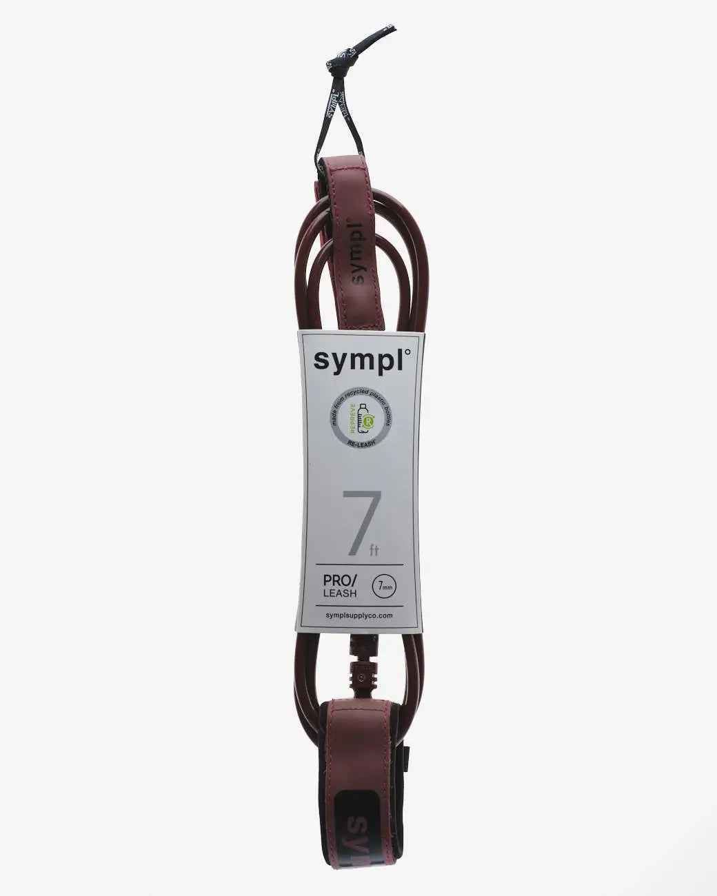 Surf Leash Maroon, 6ft 7ft