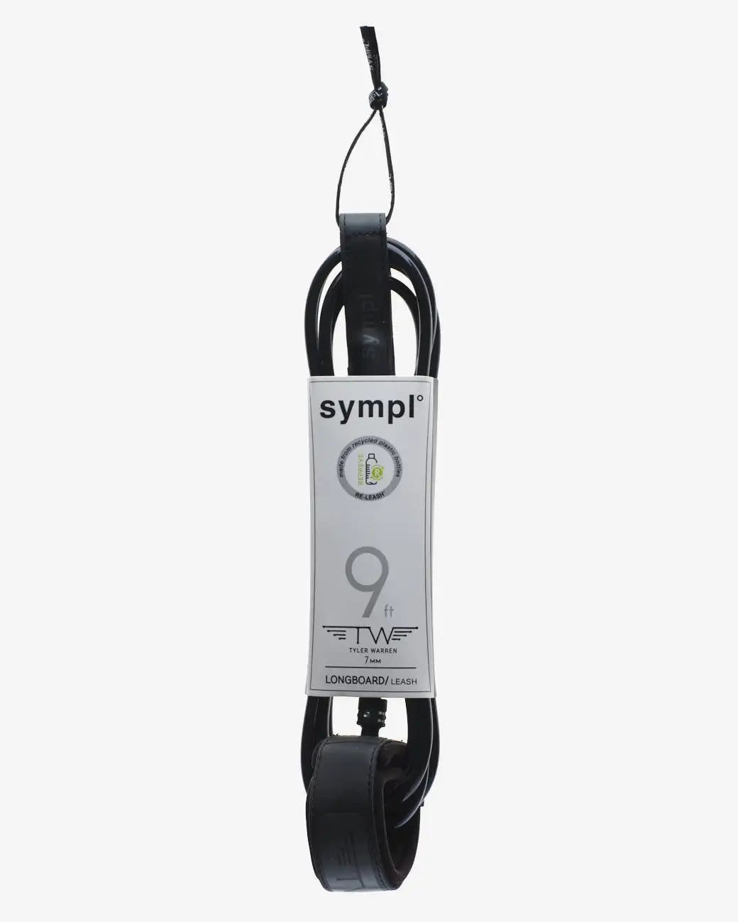 Surf Leash Black, 6ft 7ft 9ft